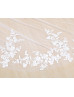White Vintage Flowery Lace Wedding Veil Cathedral Length Veil